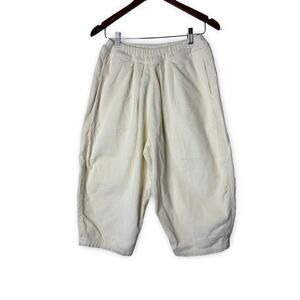 Egg Trading London ecru white corduroy baggy barrel short pants sz S